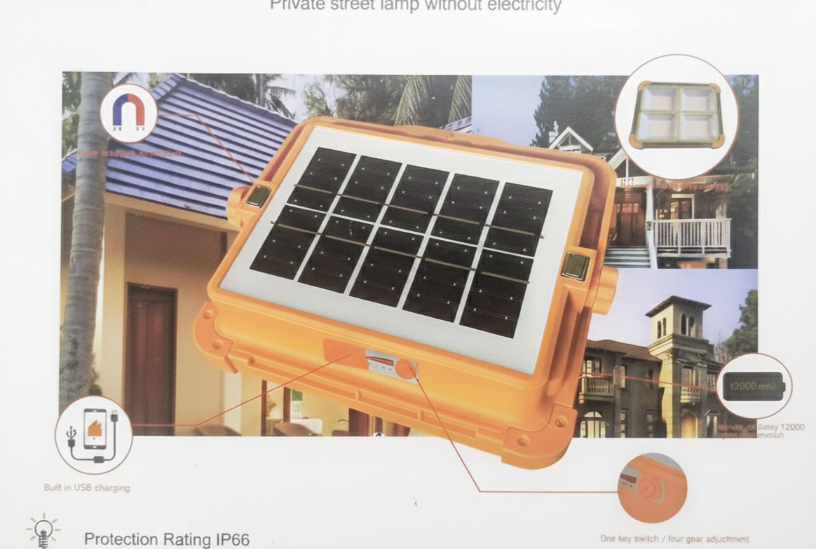 Solar Rechargeable LED Emergency Light for Power Cut – Portable Backup Lamp for Home