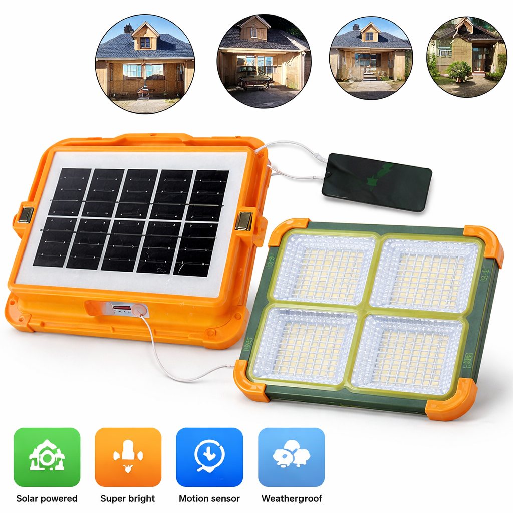 Solar Rechargeable LED Emergency Light for Power Cut – Portable Backup Lamp for Home